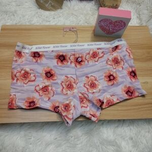 Purple Boy Short Floral Panties Women's Size Large 🆕